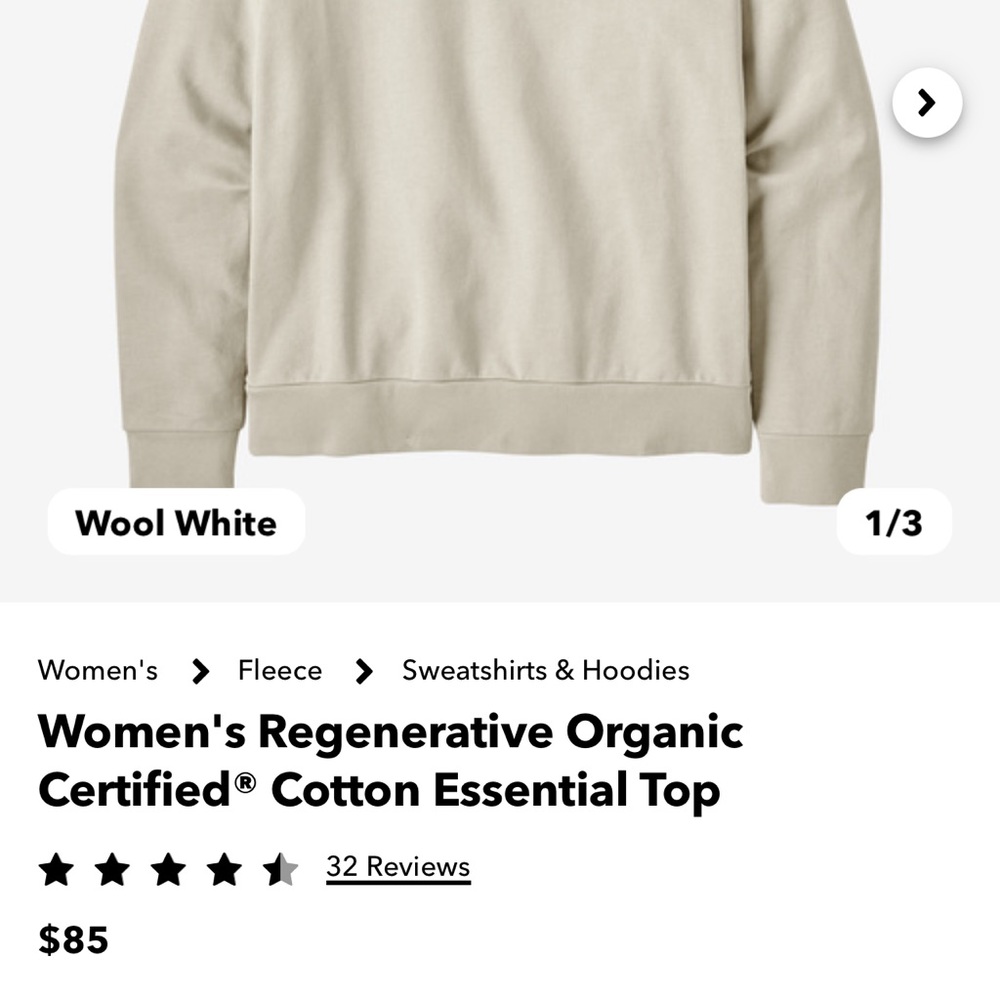 Patagonia Women's Regenerative Organic Cotton Essential Top - Wool White